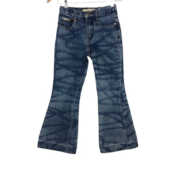 Vintage Zana Di Girls Acid Dye Wash Jeans Sz 8 Hip Hugger Flare Legs Hong Kong - Picture 1 of 12